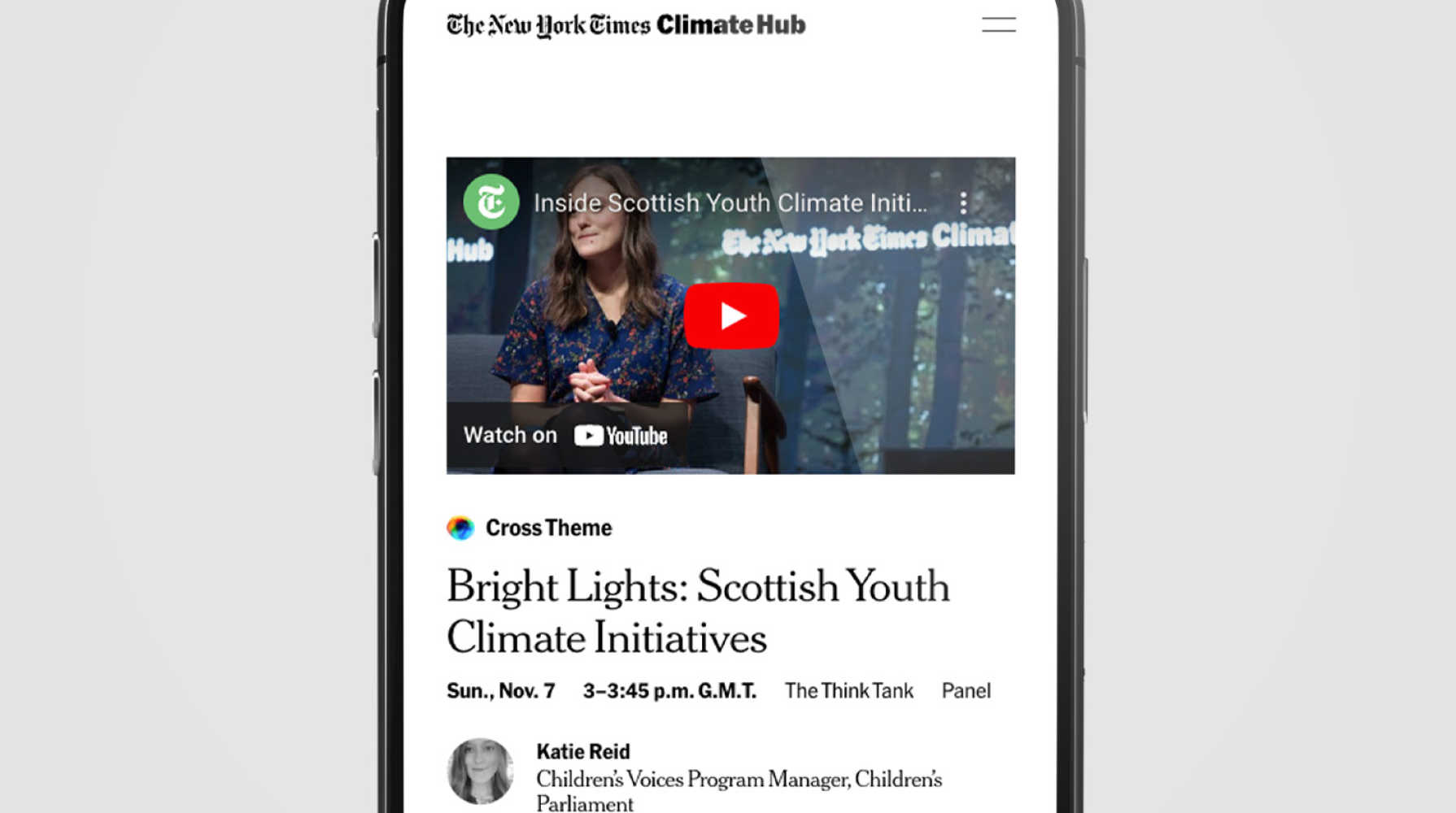 Children's Parliament appearing in an article on the New York Times for Scottish Youth Initiatives.