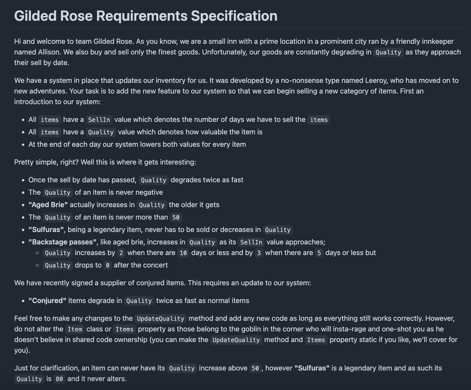 gilded rose requirements