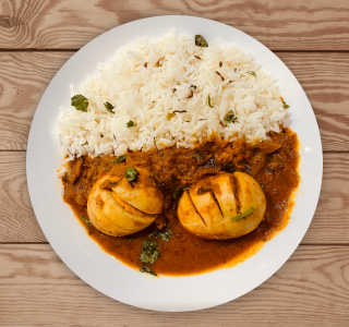 2 Pcs Egg Curry With Plain Rice-Railofy