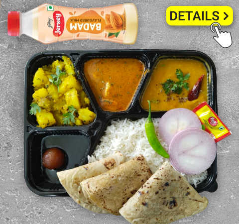 Executive Veg Thali + Badam Milk Combo-Railofy