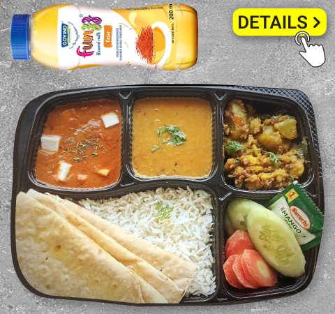 Veg Thali + Kesar Milk Combo-Railofy