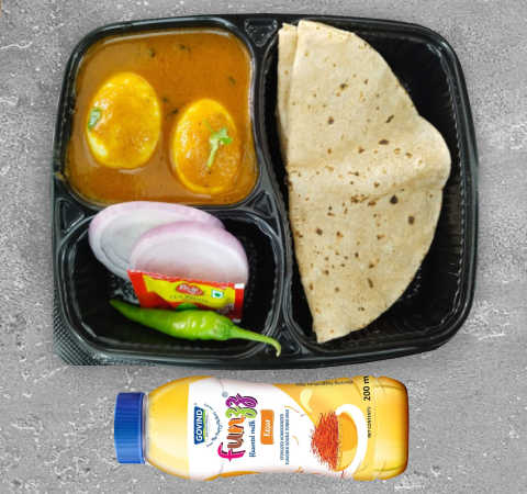 Egg Curry & Chapati + Badam Milk-Railofy