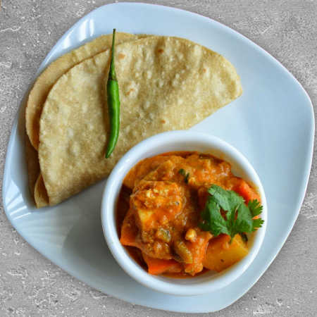 Seasonal Veg - 3 Butter Chapati Meal-Railofy