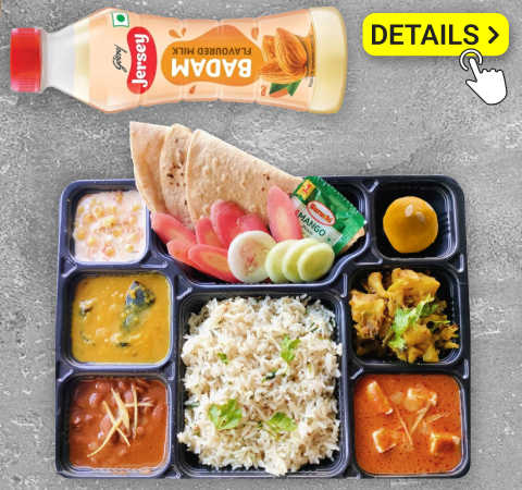 Premium Thali + Badam Milk Combo-Railofy