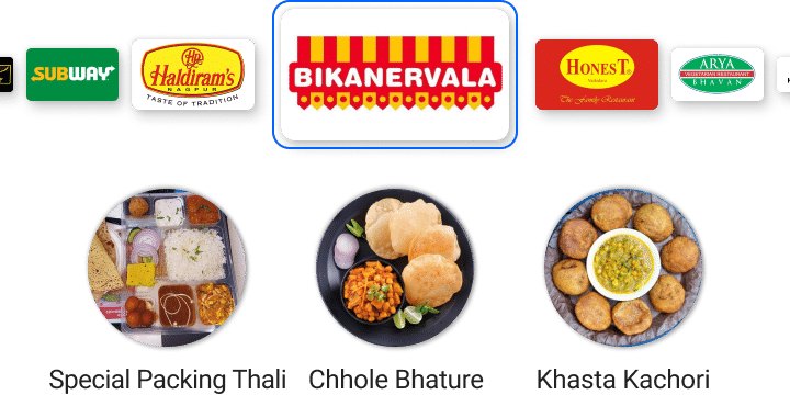 Order Bikanerwala food in train