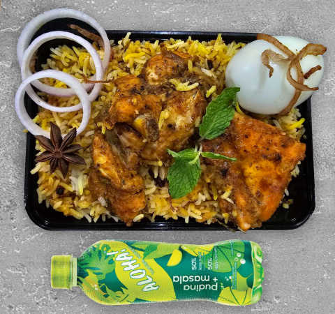 Chicken Dum Biryani - Full  + Pudina Masala Combo-Railofy