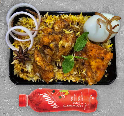 Chicken Dum Biryani - Full  + Strawberry Lime Combo-Railofy