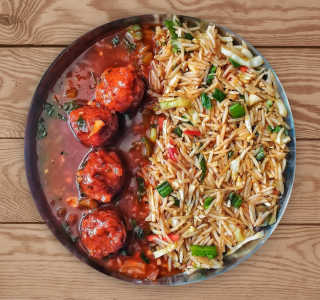 Veg. Manchurian Meal Bowl-Railofy