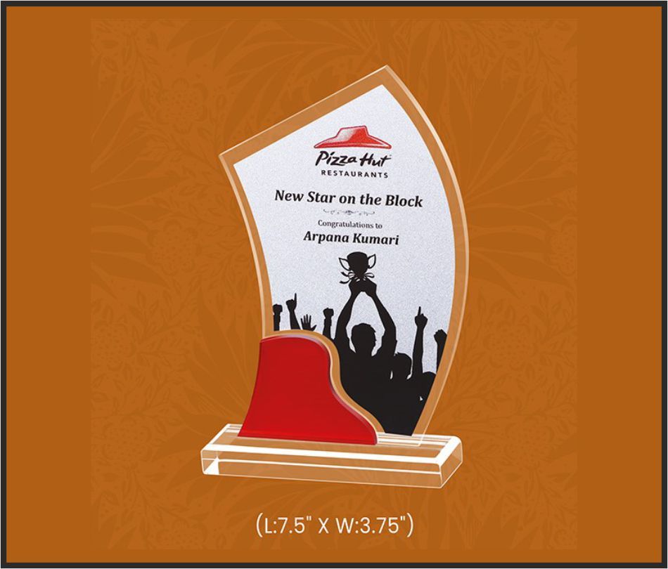 TRO - A2, Acrylic Trophy, size 7.5"x3.75" inch