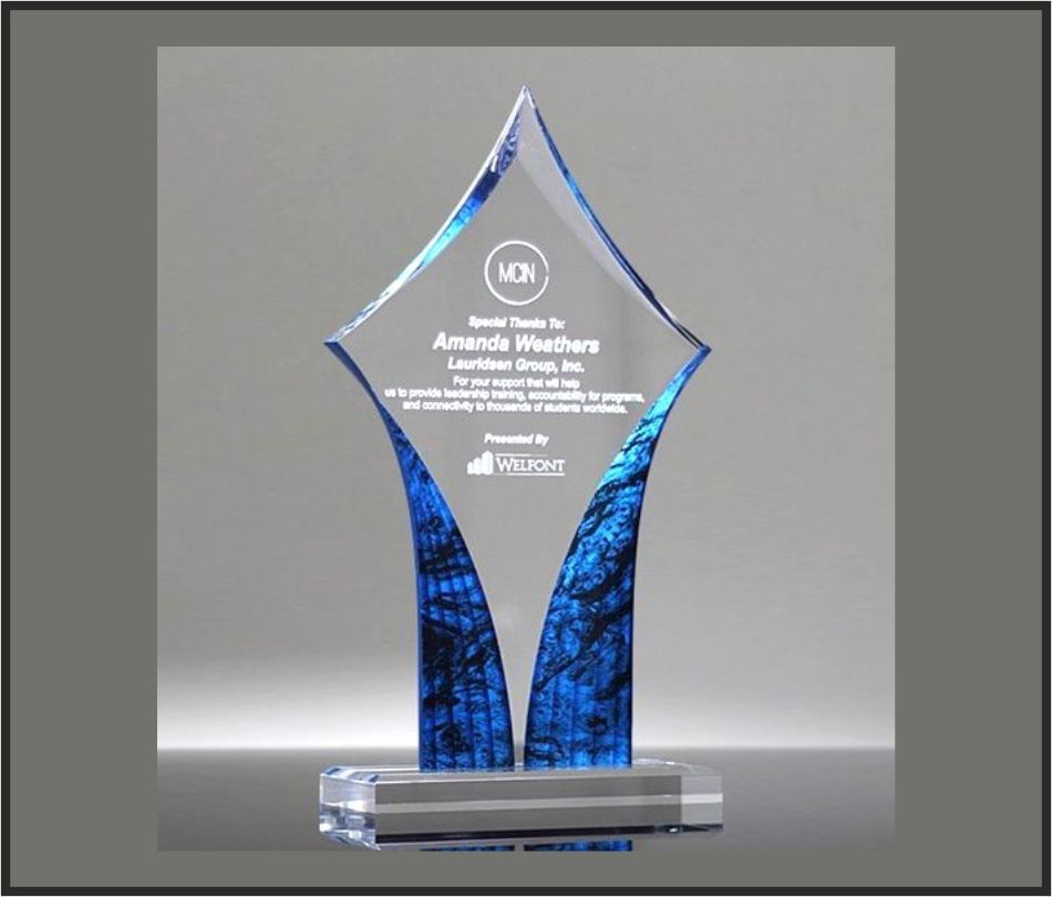 TRO - A20, Acrylic Trophy, size 10"x5" inch