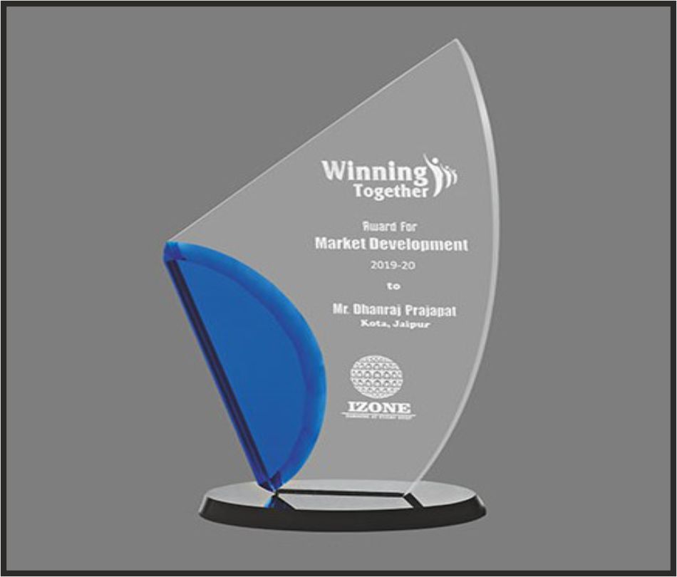 TRO - A23, Acrylic Trophy, size 9"x5" inch