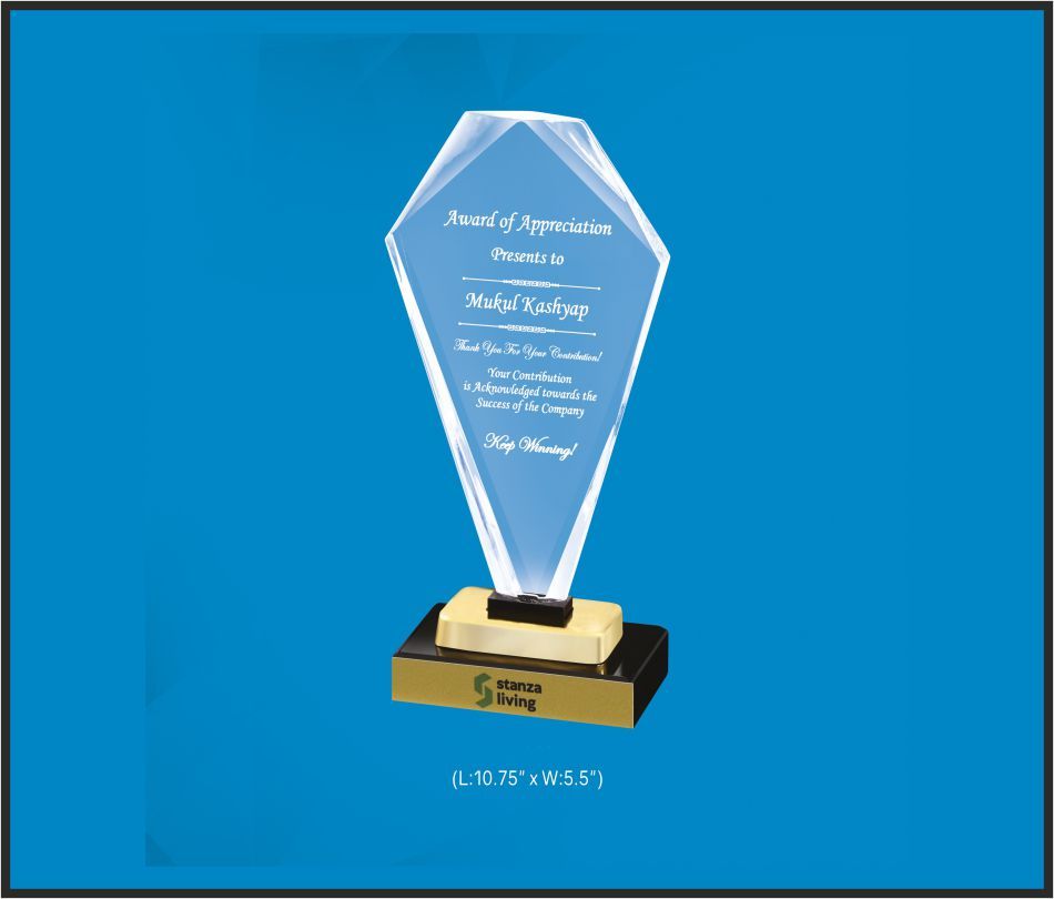 TRO - A27, Acrylic Trophy, size 10.75"x5.5" inch