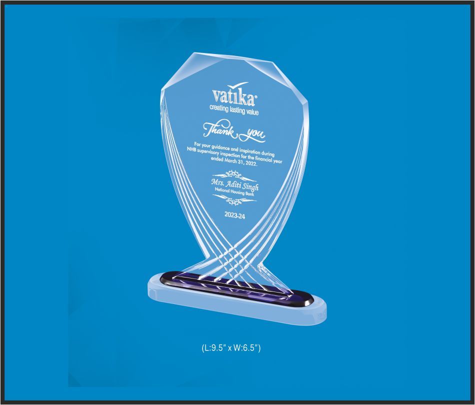 TRO - A30, Acrylic Trophy, size 9.5"x6.5" inch