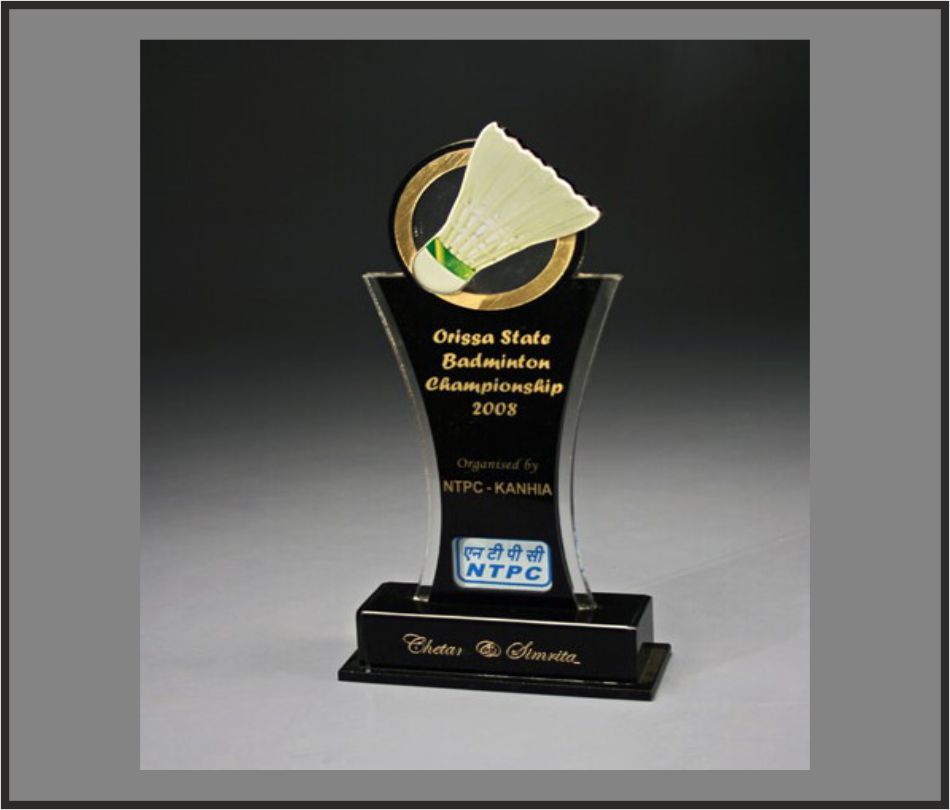 TRO - A38, Acrylic Trophy, size 10"x5" inch