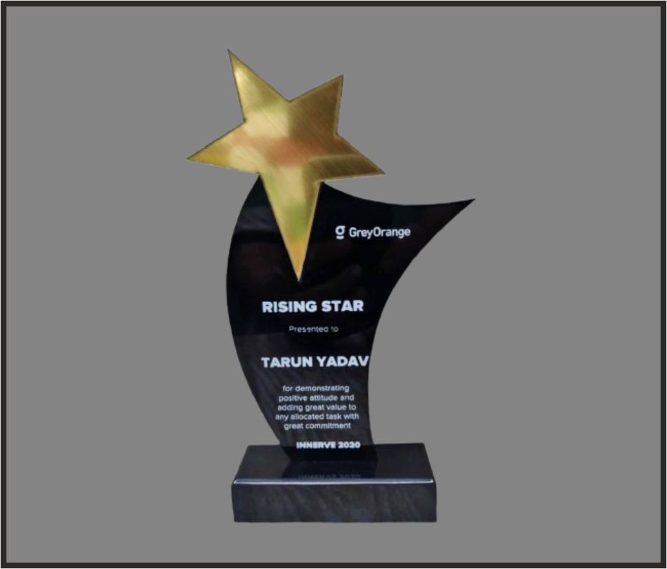 TRO - A39, Acrylic Trophy, size 10"x5" inch