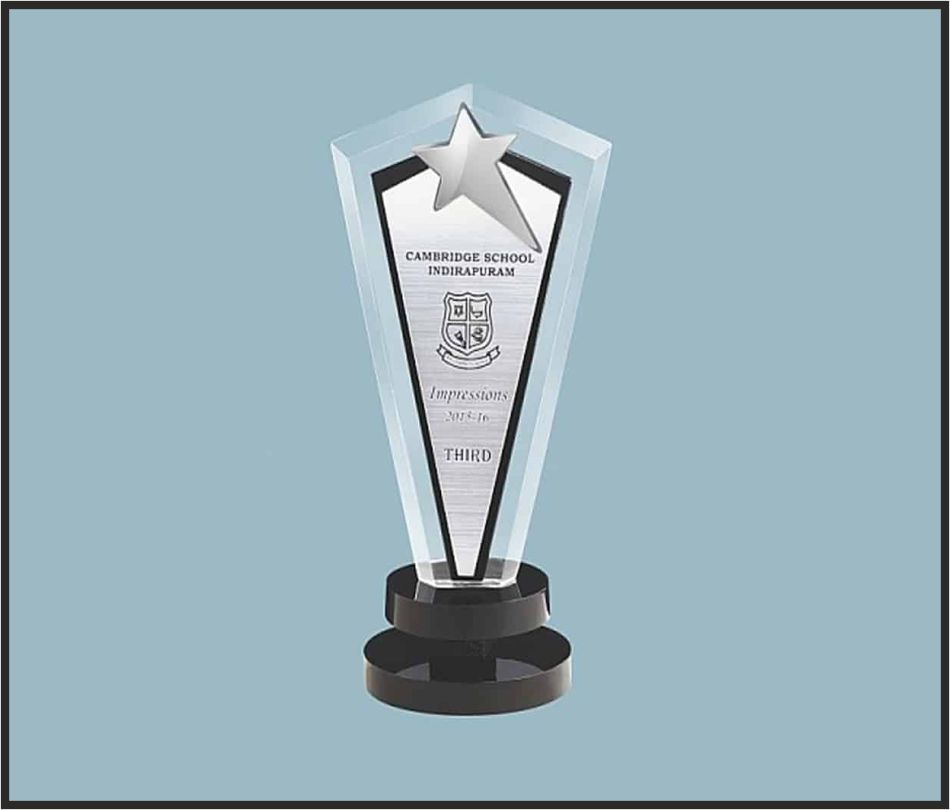 TRO - A40, Acrylic Trophy, size 10"x4" inch