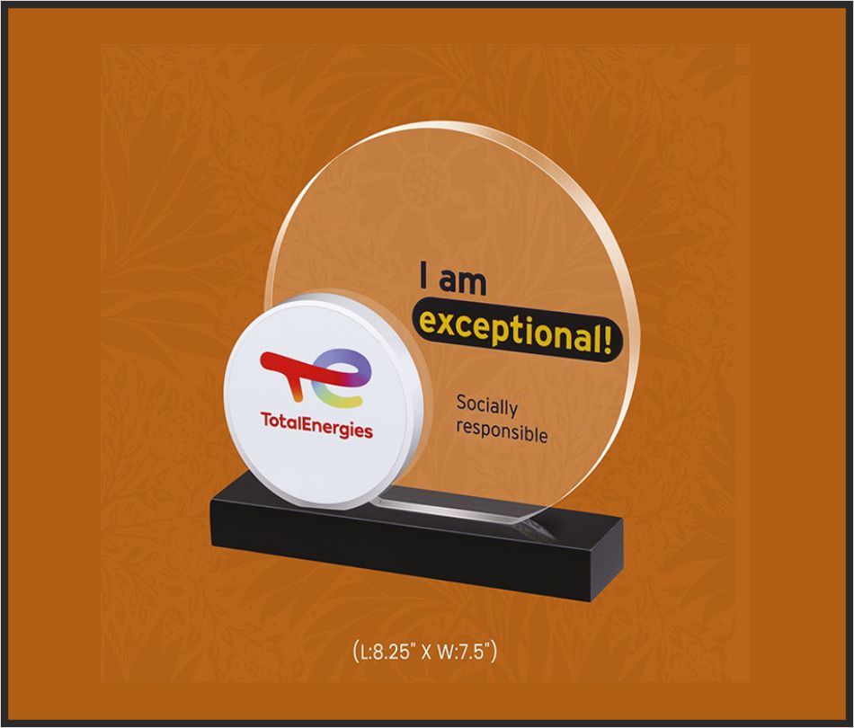 TRO - A9, Acrylic Trophy, size 8.25"x7.5" inch