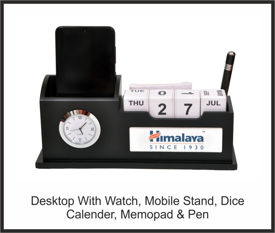Desktop Organizer - Himalaya, Corporate Gifts, size Watch + Mobile Stand + Dice Calendar + Memo Pad + Pen