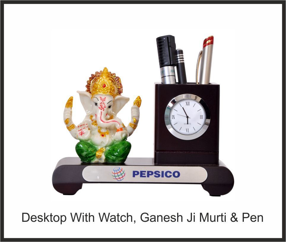 Desktop Organizer - PepsiCo, Corporate Gifts, size Watch + Ganesh Ji Murti + Pen