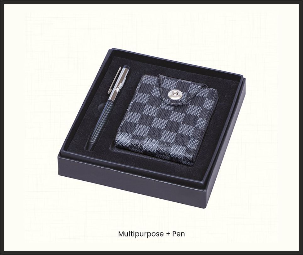 Gift Set - GS4535, Corporate Gifts, size Multipurpose Wallet + Pen (Black)