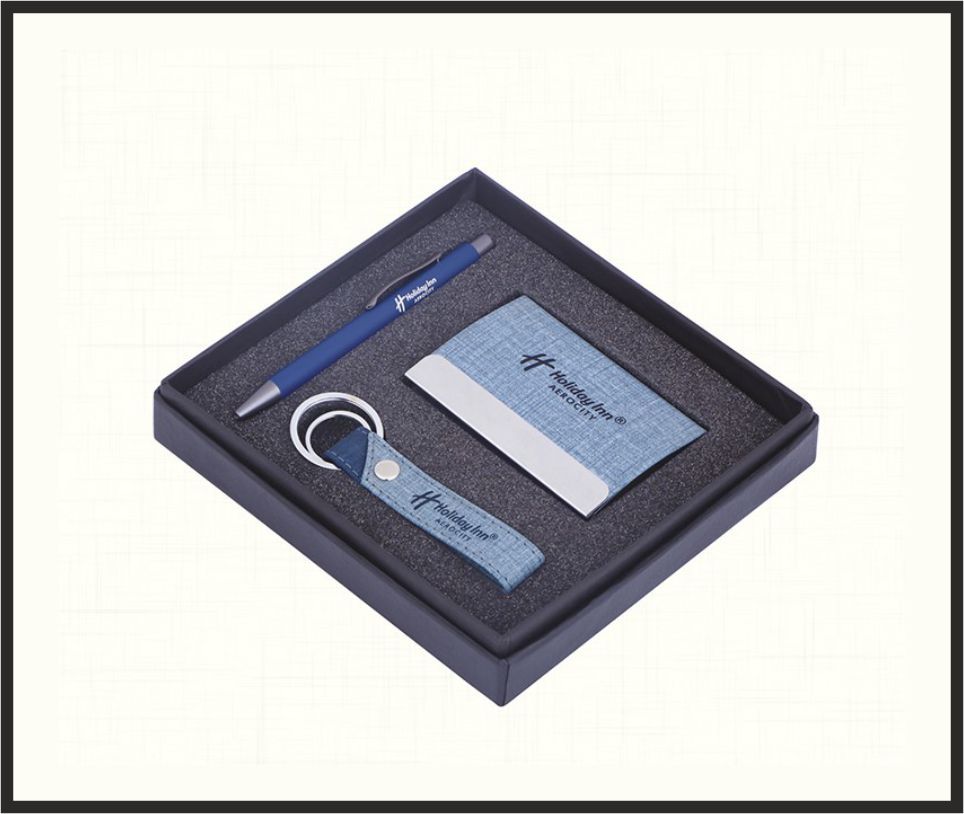 Gift Set - GS4550, Corporate Gifts, size Pen + Card Holder + Keychain Set