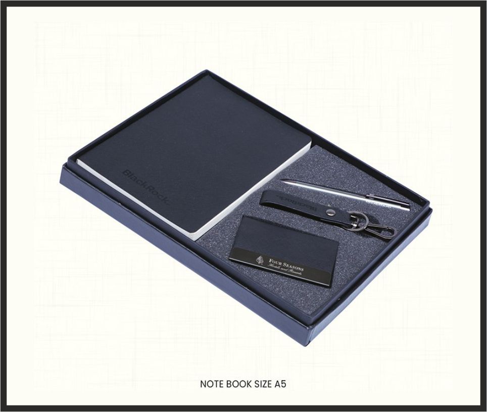 Gift Set - GS4568, Corporate Gifts, size Notebook A5 + Card Holder + Pen + Keychain (Navy)
