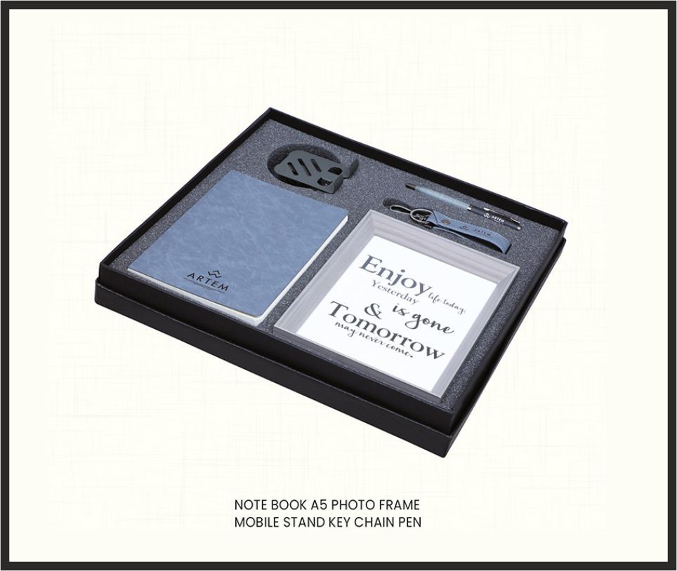Gift Set - GS4585, Corporate Gifts, size Notebook A5 + Photo Frame + Mobile Stand + Keychain + Pen
