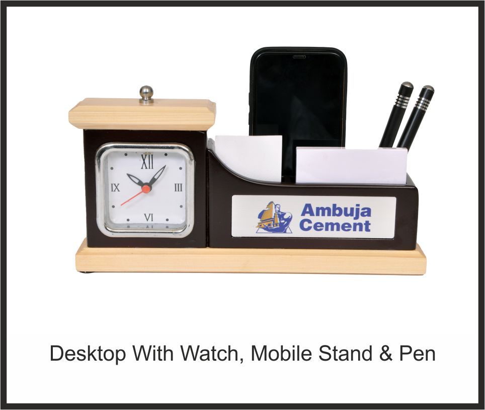 Desktop Organizer - AC01, Corporate Gifts, size Desktop with Watch + Mobile Stand + Pen Holder