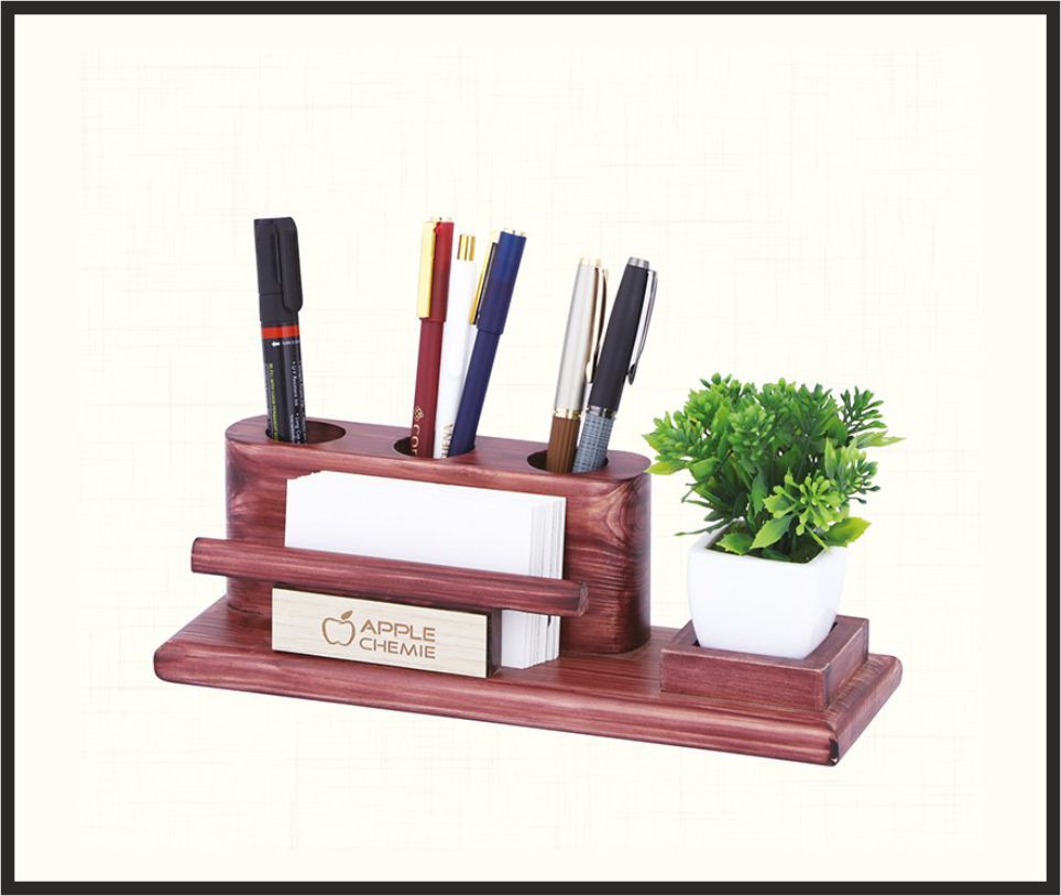 Table Top Organizer - TT3490, Corporate Gifts, size Wooden Pen & Card Holder