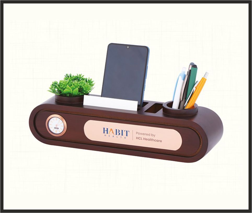 Table Top Organizer - TT3494, Corporate Gifts, size Executive Desk Organizer with Clock