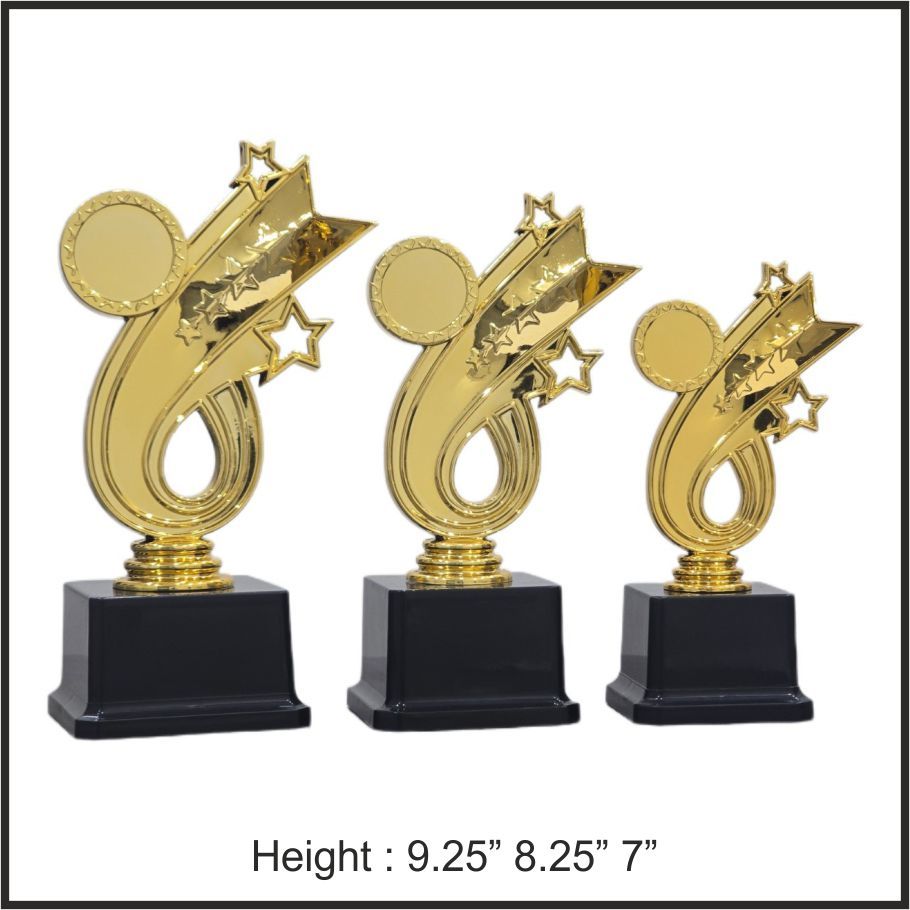 TRO - F1, Fiber Trophy, size A 9.25" B 8.25" C 7" inch
