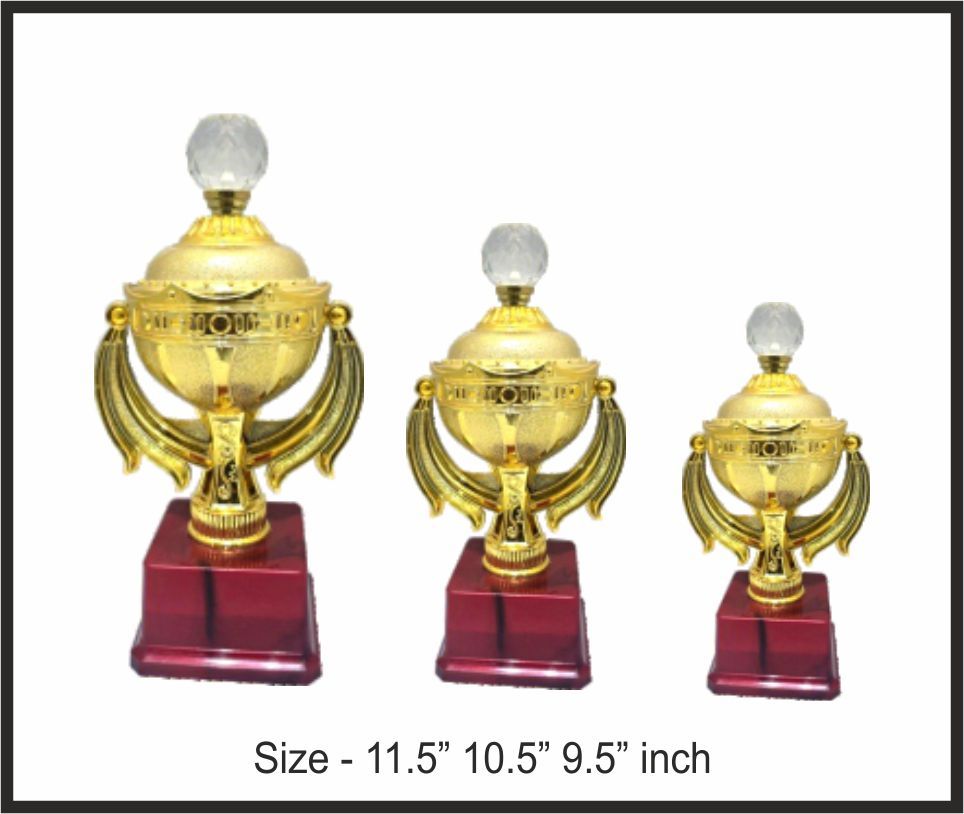 TRO - F102, Fiber Trophy, size A 11.5" B 10.5" C 9.5" inch