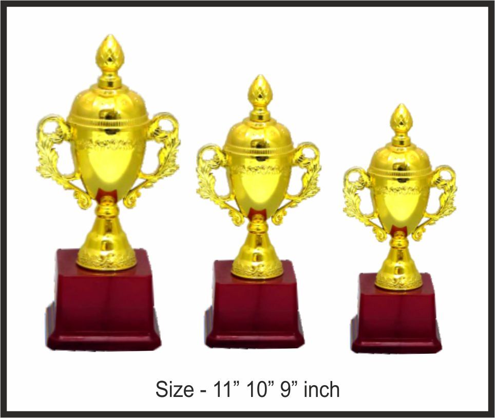 TRO - F104, Fiber Trophy, size A 11" B 10" C 9" inch