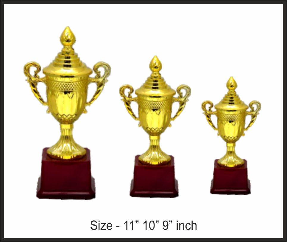 TRO - F106, Fiber Trophy, size A 11" B 10" C 9" inch