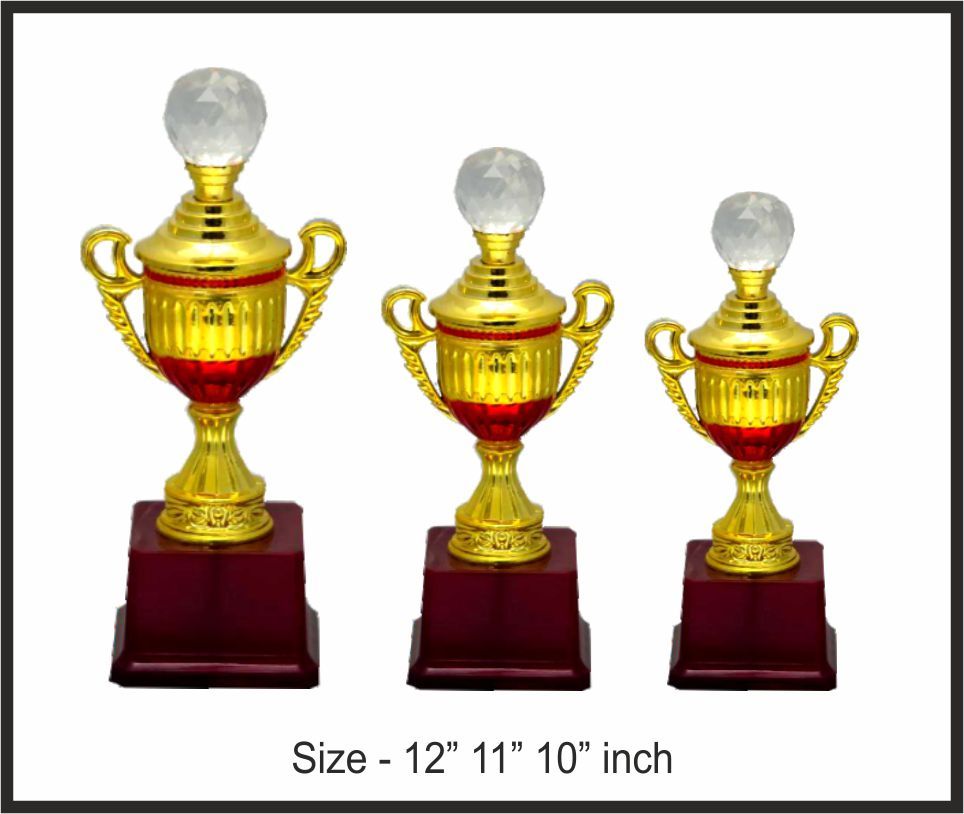 TRO - F107, Fiber Trophy, size A 12" B 11" C 10" inch