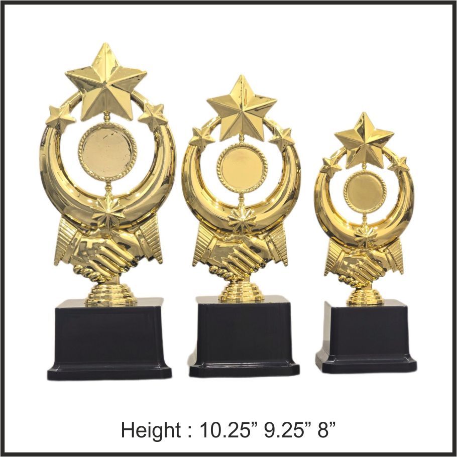 TRO - F17, Fiber Trophy, size A 10.25" B 9.25" C 8" inch