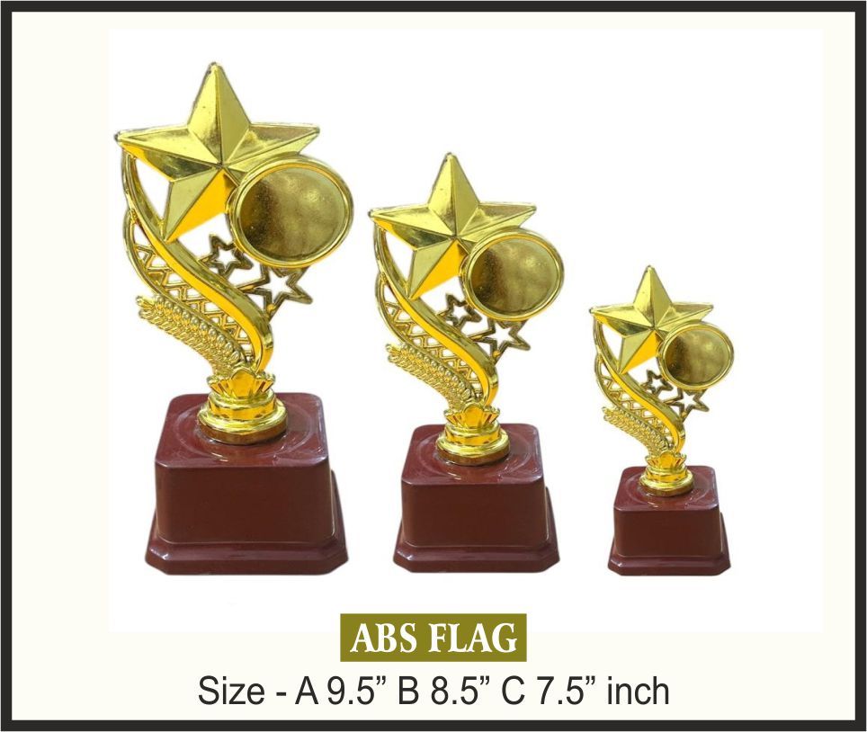 TRO - F18, Fiber Trophy, size A 9.5" B 8.5" C 7.5" inch