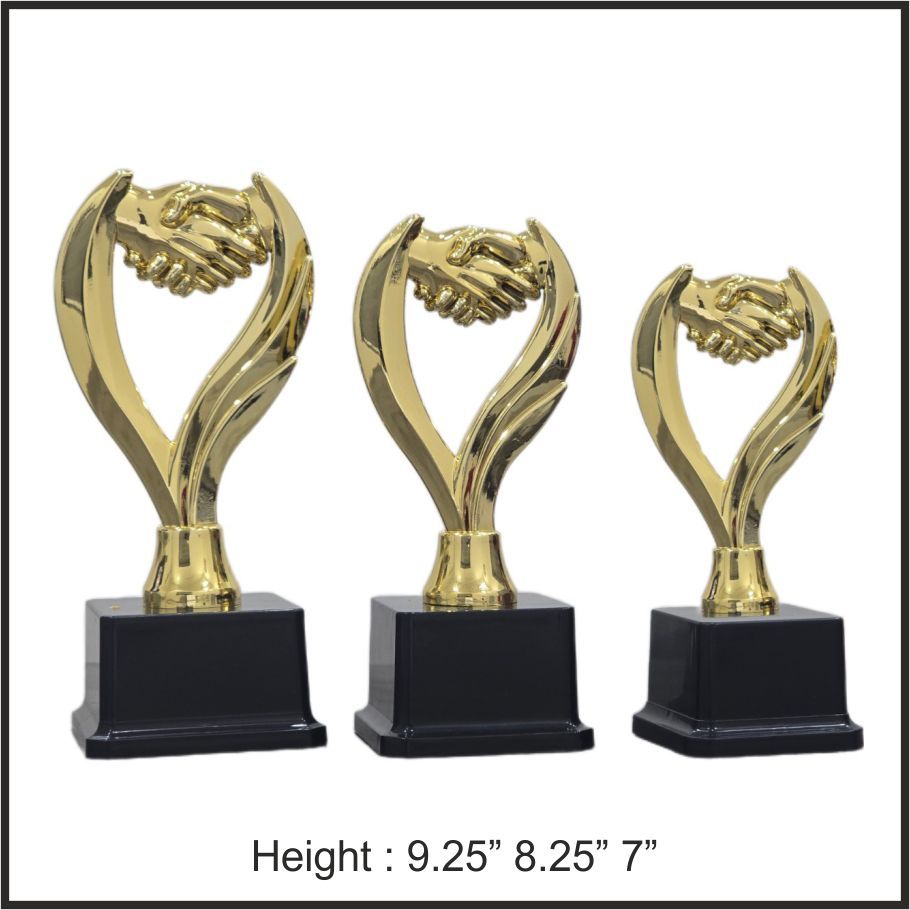 TRO - F3, Fiber Trophy, size A 9.25" B 8.25" C 7" inch