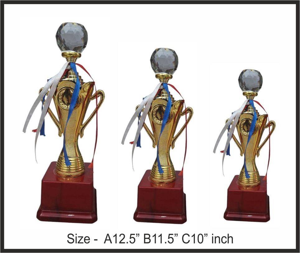 TRO - F37, Fiber Trophy, size A 12.5" B 11.5" C 10" inch