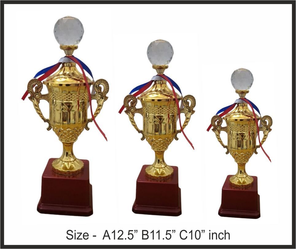 TRO - F43, Fiber Trophy, size A 12.5" B 11.5" C 10" inch