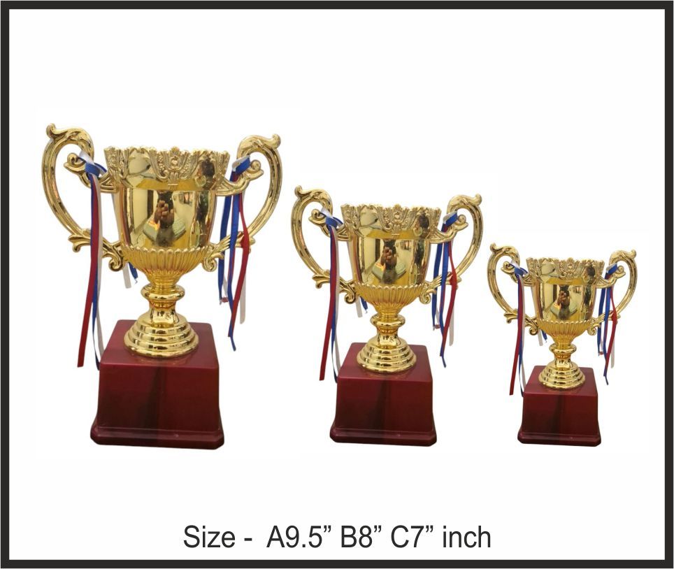 TRO - F44, Fiber Trophy, size A 9.5" B 8" C 7" inch