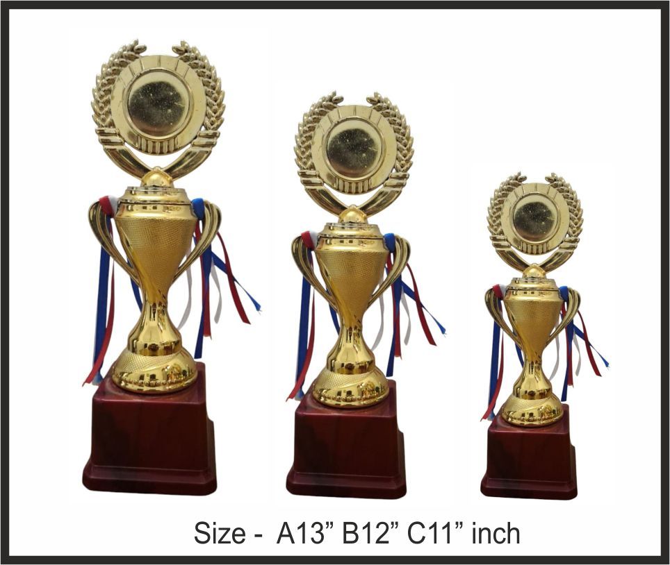 TRO - F46, Fiber Trophy, size A 13" B 12" C 11" inch