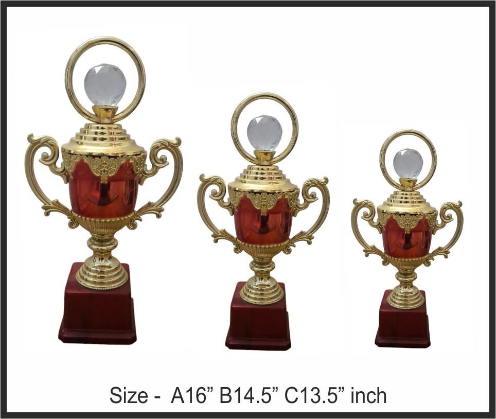 TRO - F48, Fiber Trophy, size A 16" B 14.5" C 13.5" inch