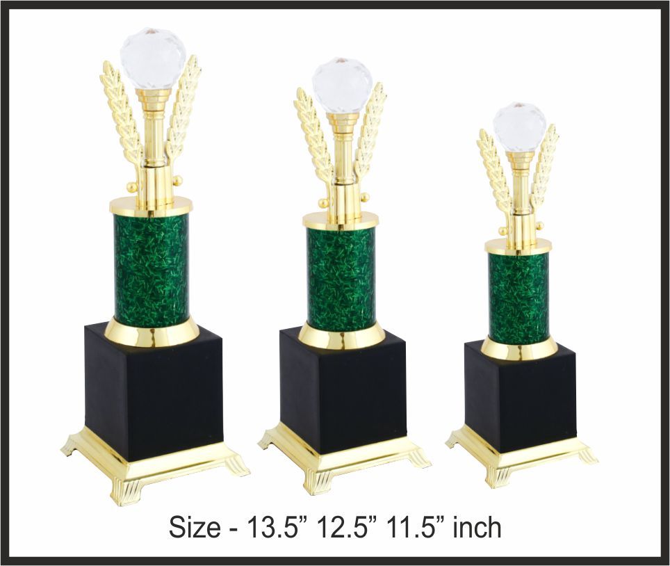 TRO - F508, Fiber Trophy, size A 13.5" B 12.5" C 11.5" inch