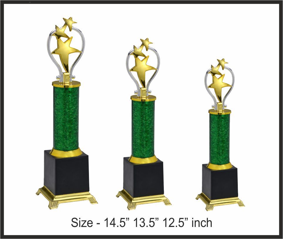 TRO - F517, Fiber Trophy, size A 14.5" B 13.5" C 12.5" inch