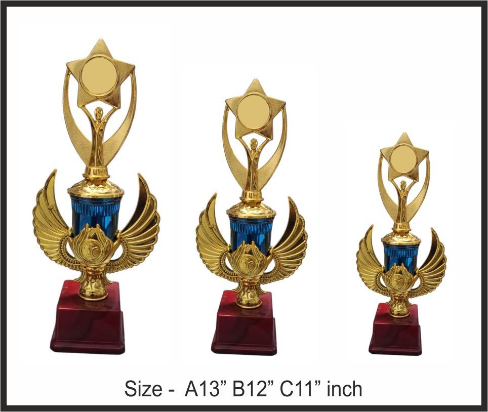 TRO - F53, Fiber Trophy, size A 13" B 12" C 11" inch