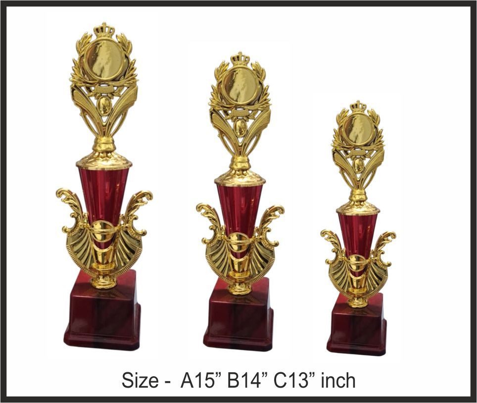 TRO - F56, Fiber Trophy, size A 15" B 14" C 13" inch