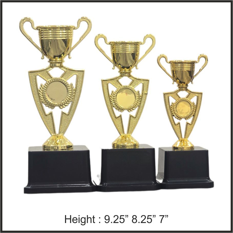 TRO - F6, Fiber Trophy, size A 9.25" B 8.25" C 7" inch
