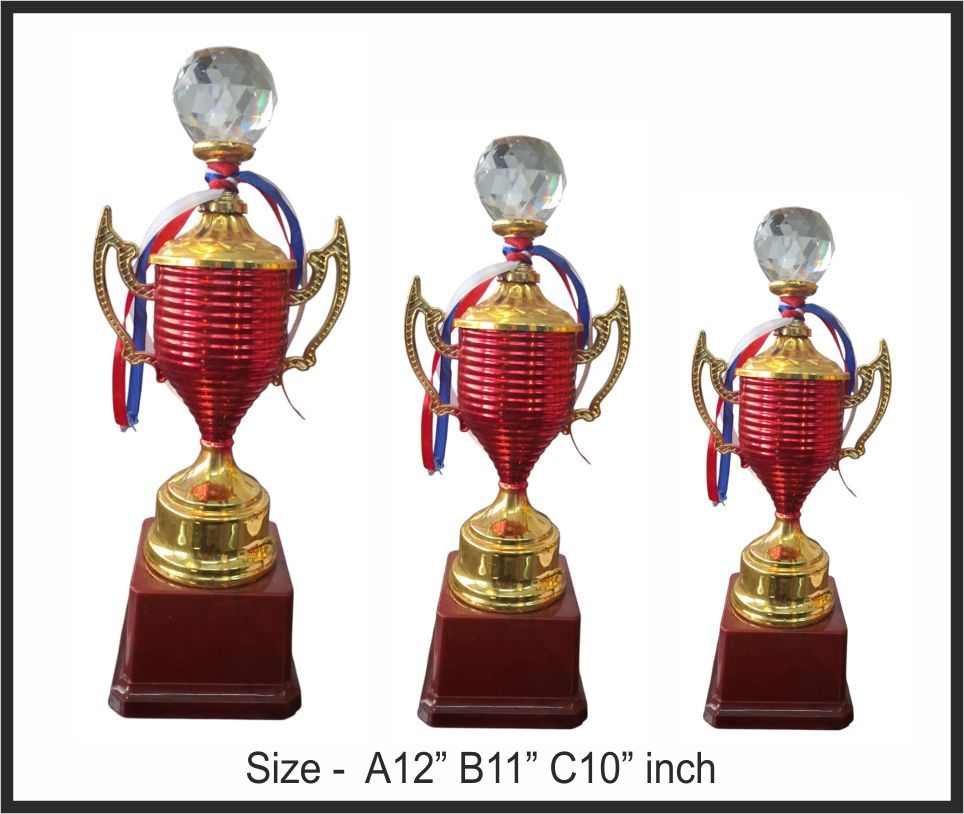 TRO - F62, Fiber Trophy, size A 12" B 11" C 10" inch