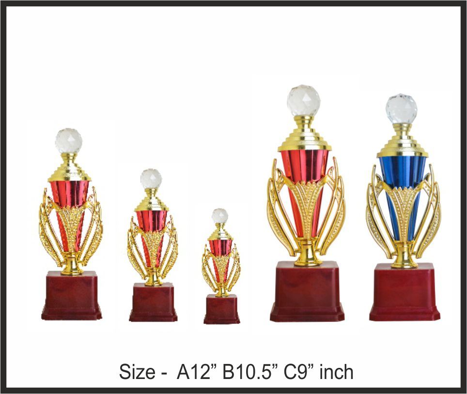 TRO - F66, Fiber Trophy, size A 12" B 10.5" C 9" inch